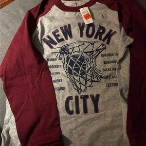 GAP Raglan Tee - Grey & Maroon